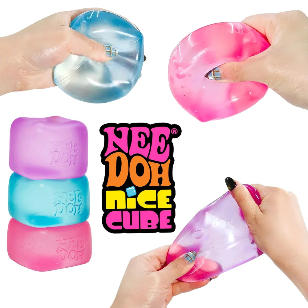 Juguete Antiestrés Schylling NeeDoh Nice Cube, Cubo Súper Sólido de Ascenso Lento, Juguete Sensorial para Aliviar la Ansiedad