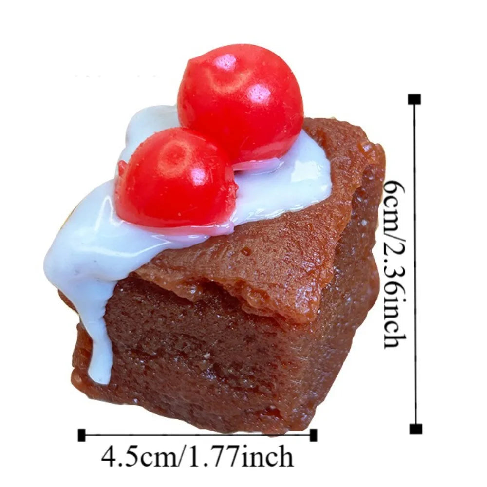 Anti-stress Slow Rising Squeeze Toy Soft Tpr Slow Rebound Toy Simulation Toast Cake Shape Stress Relief Toy Party Prank Props