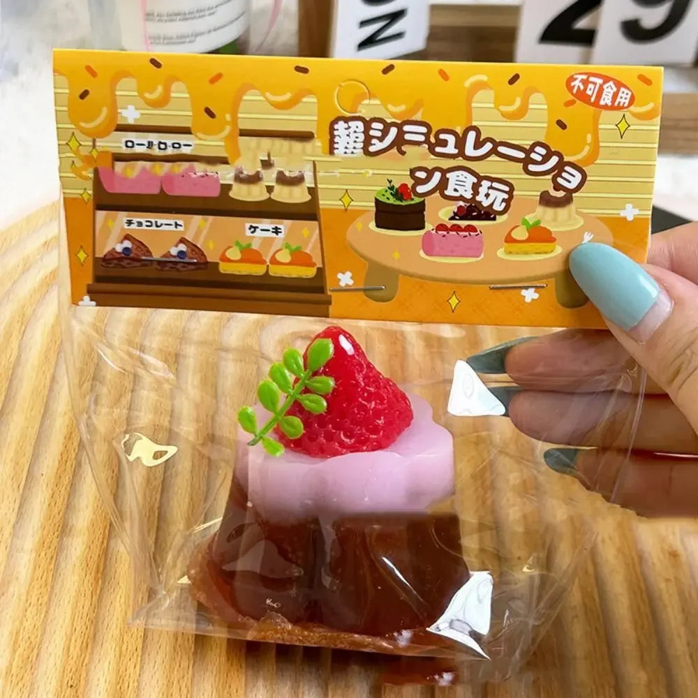 Anti-stress Slow Rising Squeeze Toy Soft Tpr Slow Rebound Toy Simulation Toast Cake Shape Stress Relief Toy Party Prank Props