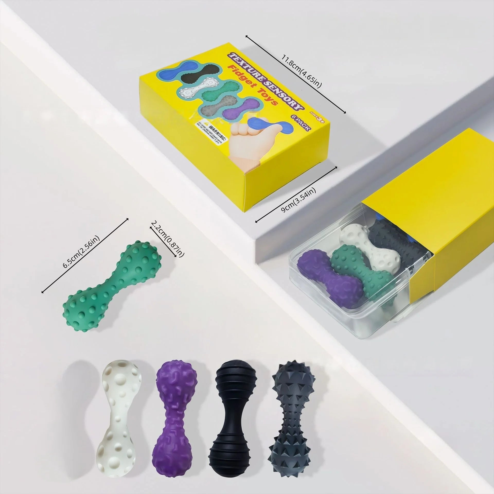Sensory Fidget Toys for Kid Adults 6 Pack Textured Sensory Stone for Calming Anxiety Relief Anti Stress Toy for Autism Children