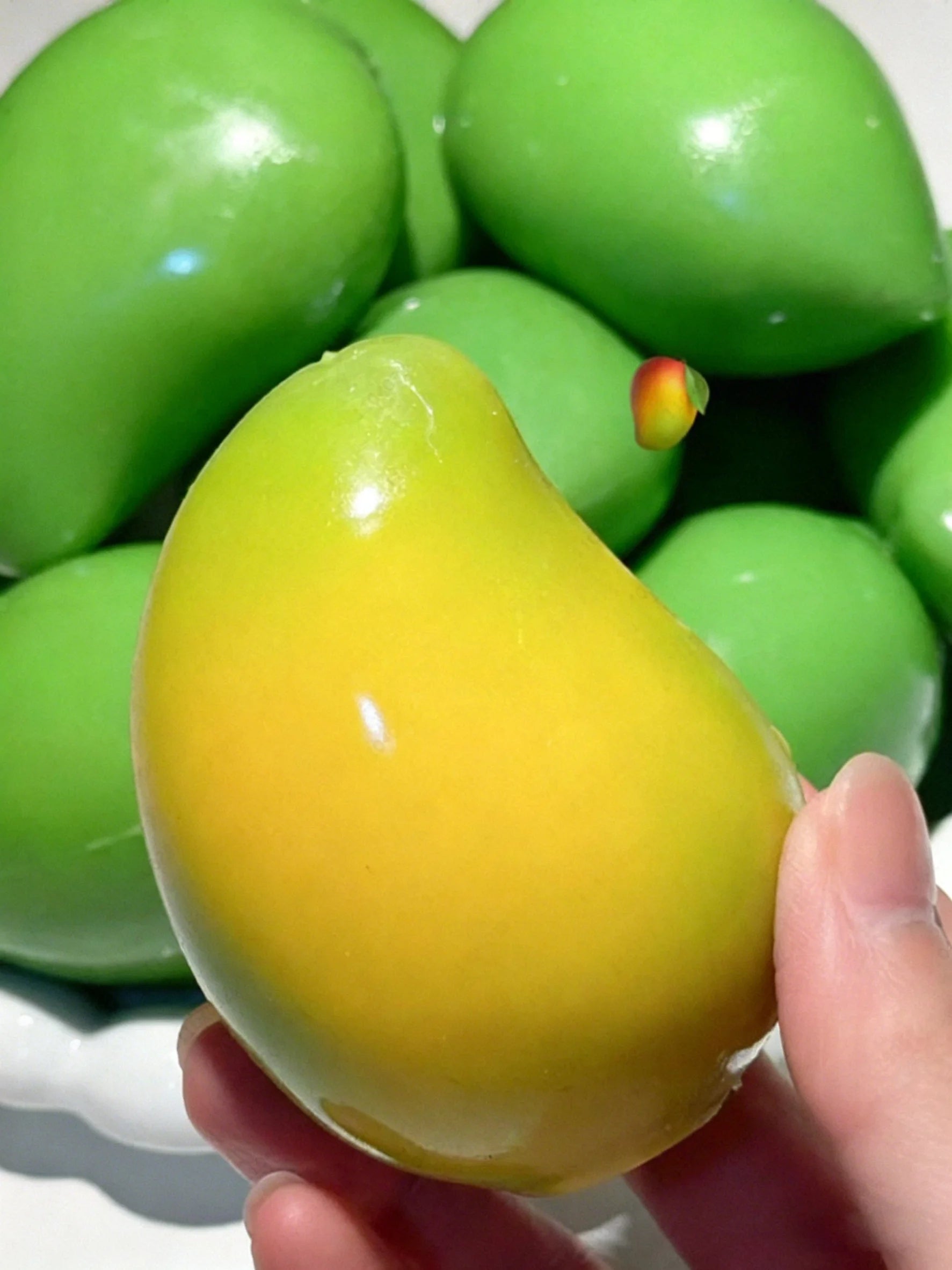 Pelota Antiestrés de Mango Crujiente Hecha a Mano, Juguete Sensorial de Mango que Cambia de Color, Pelota Antiestrés ASMR