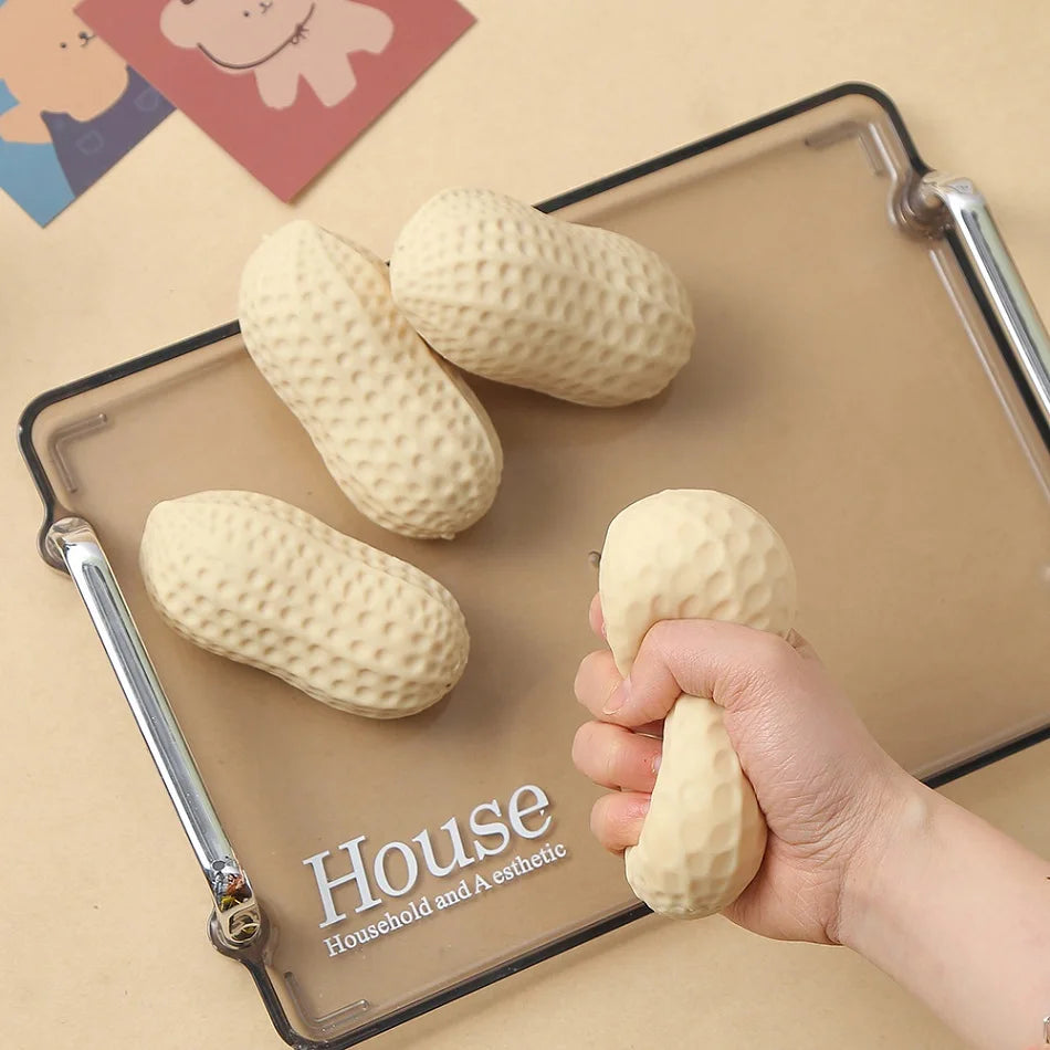 Simulation   Peanut Stress Crunchy Squeeze Squishy Toy Anti-anxiety Feel  Fun Food Decompression Toy  ASMR Sensory For Adults