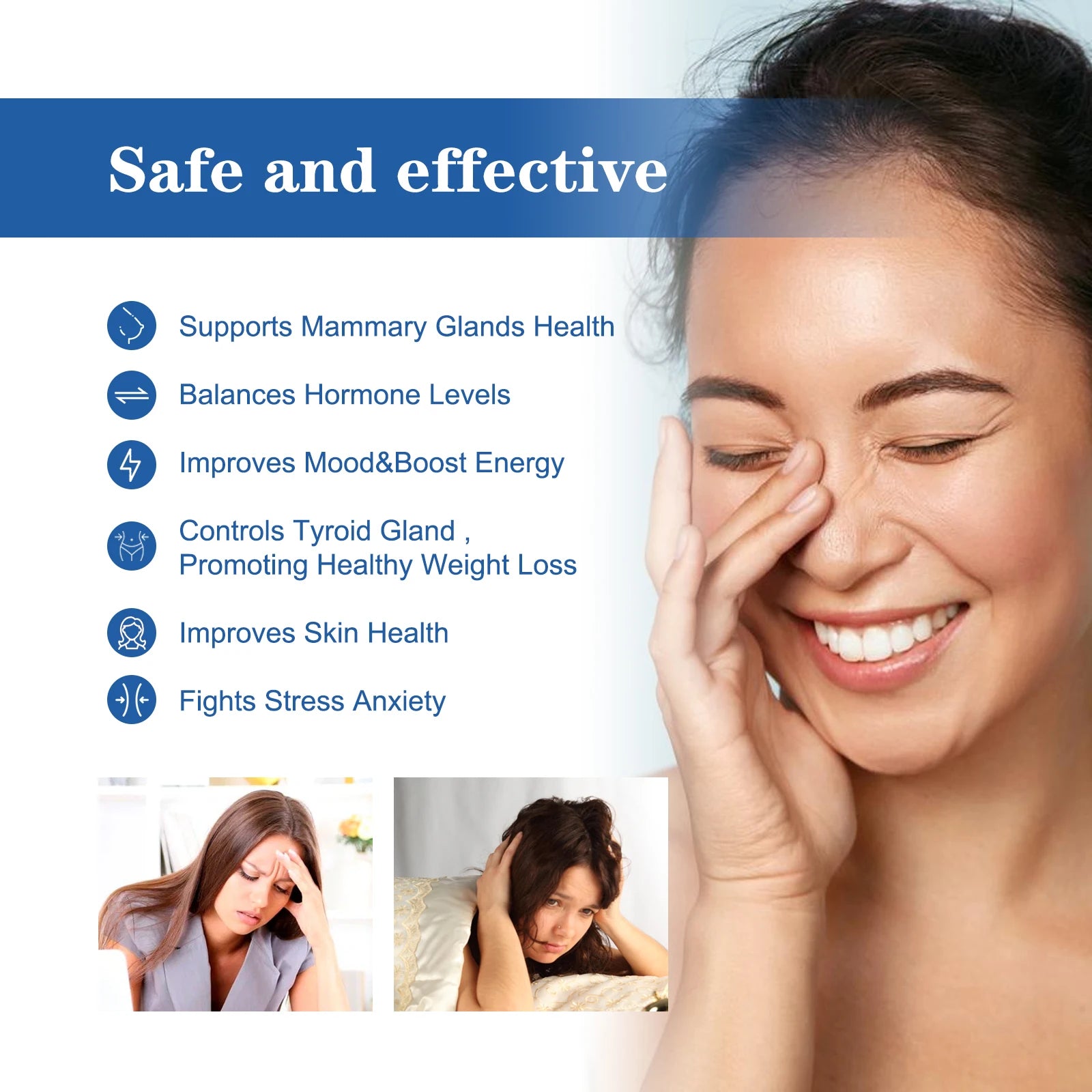 Estrogen Relief Cream for Women Reduce Fatigue Relieve Anxiety Stress Emotional Flashes Menopausal Progesterone Body Health Care