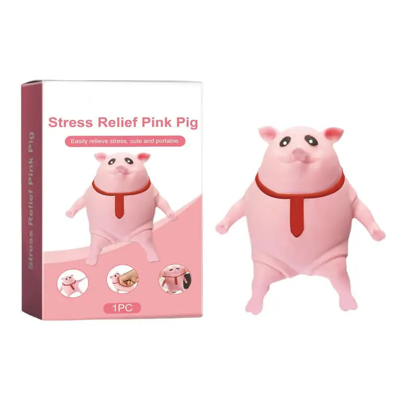 Pink Pig Anti Stress Squeeze Toy Cute Cartoon Animal Piggy Stress Relief Vent Ball for Kids Adults Release stress Toy  Gifts