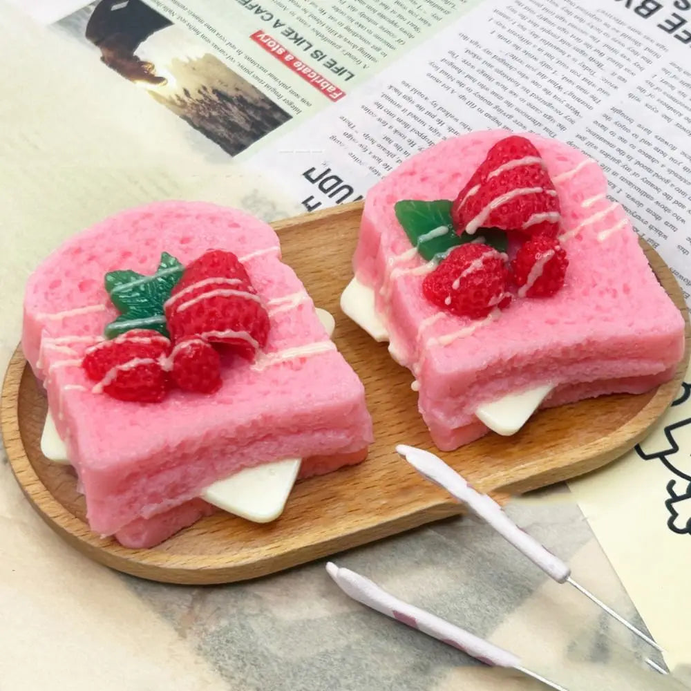 Anti-stress Slow Rising Squeeze Toy Soft Tpr Slow Rebound Toy Simulation Toast Cake Shape Stress Relief Toy Party Prank Props