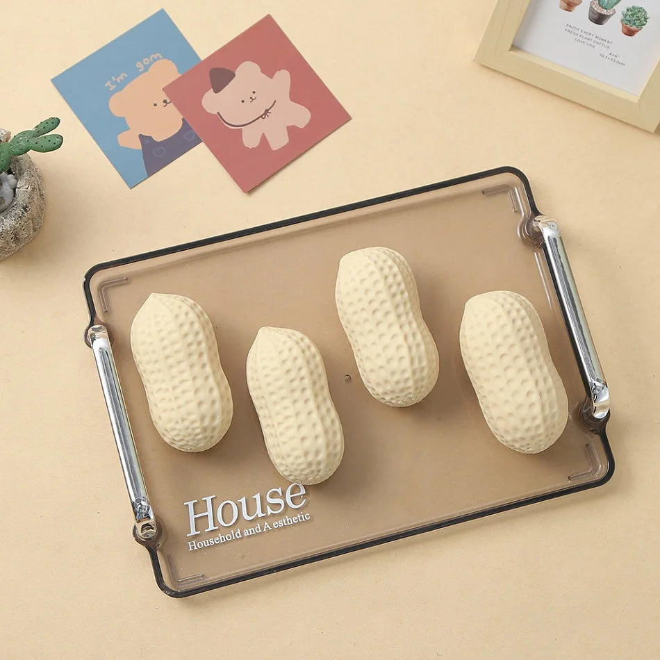 Simulation   Peanut Stress Crunchy Squeeze Squishy Toy Anti-anxiety Feel  Fun Food Decompression Toy  ASMR Sensory For Adults