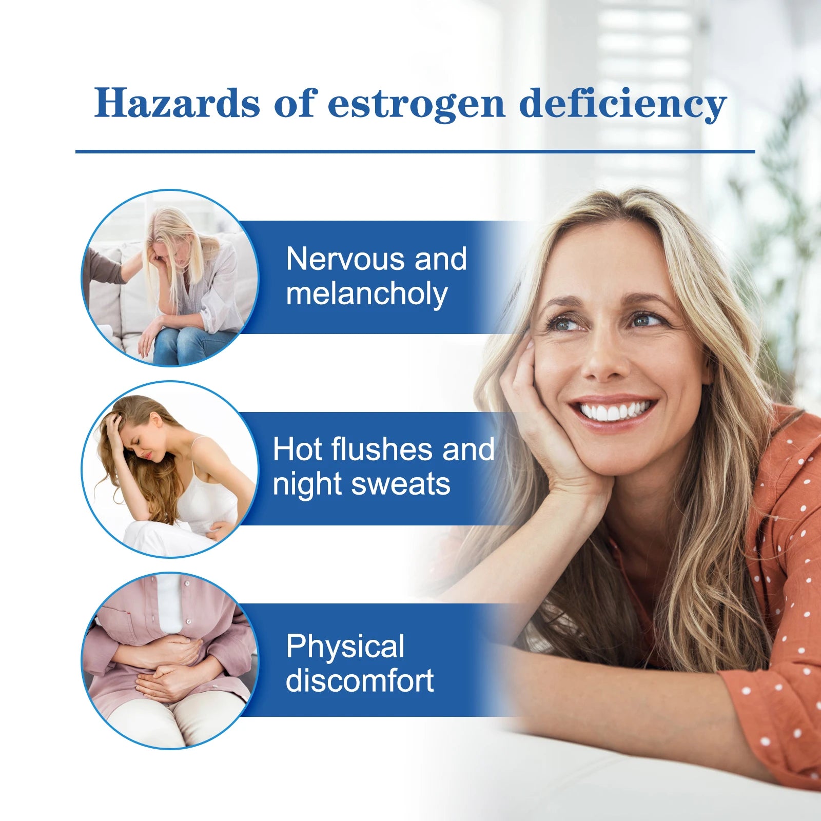 Estrogen Relief Cream for Women Reduce Fatigue Relieve Anxiety Stress Emotional Flashes Menopausal Progesterone Body Health Care