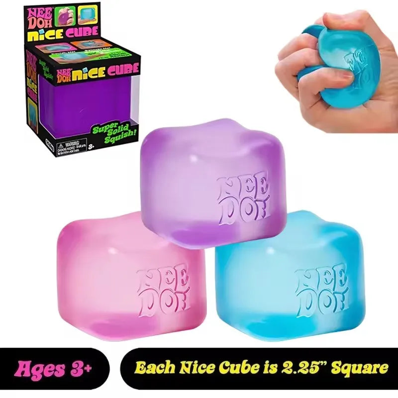 Juguete Antiestrés Schylling NeeDoh Nice Cube, Cubo Súper Sólido de Ascenso Lento, Juguete Sensorial para Aliviar la Ansiedad