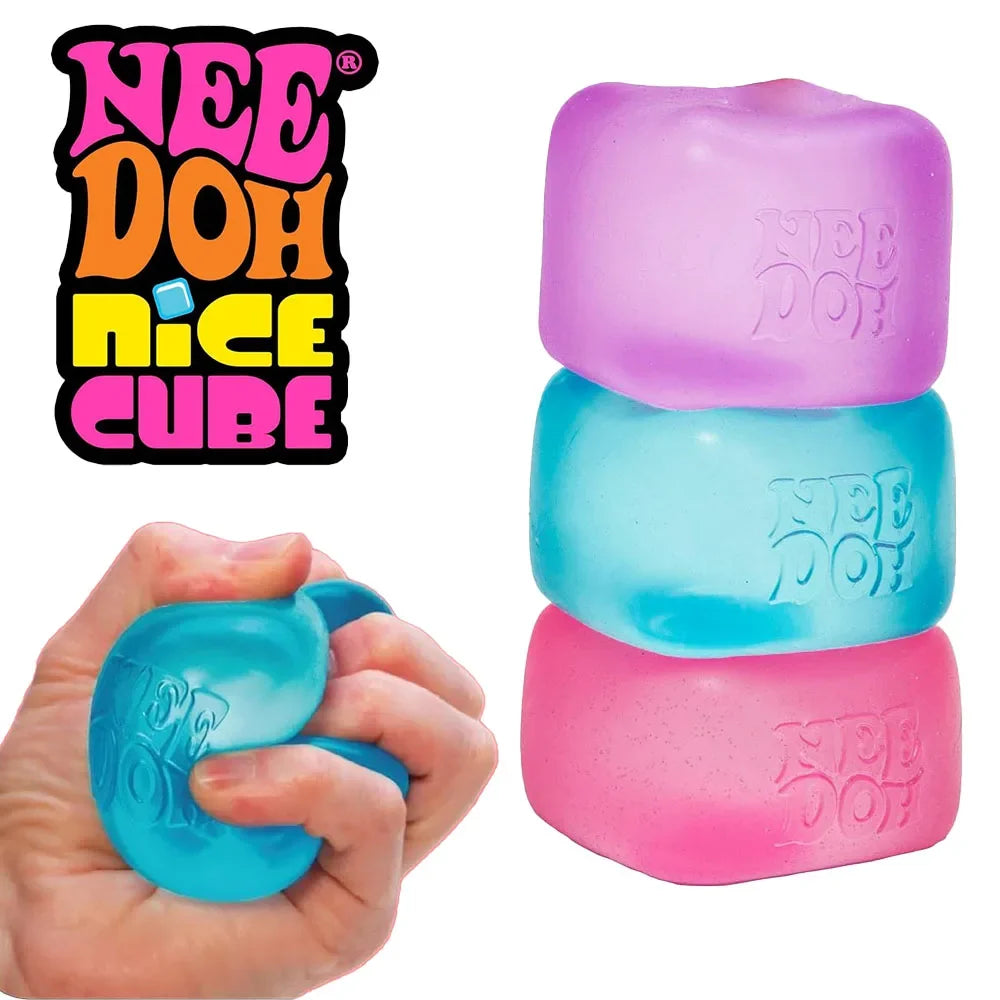 Juguete Antiestrés Schylling NeeDoh Nice Cube, Cubo Súper Sólido de Ascenso Lento, Juguete Sensorial para Aliviar la Ansiedad