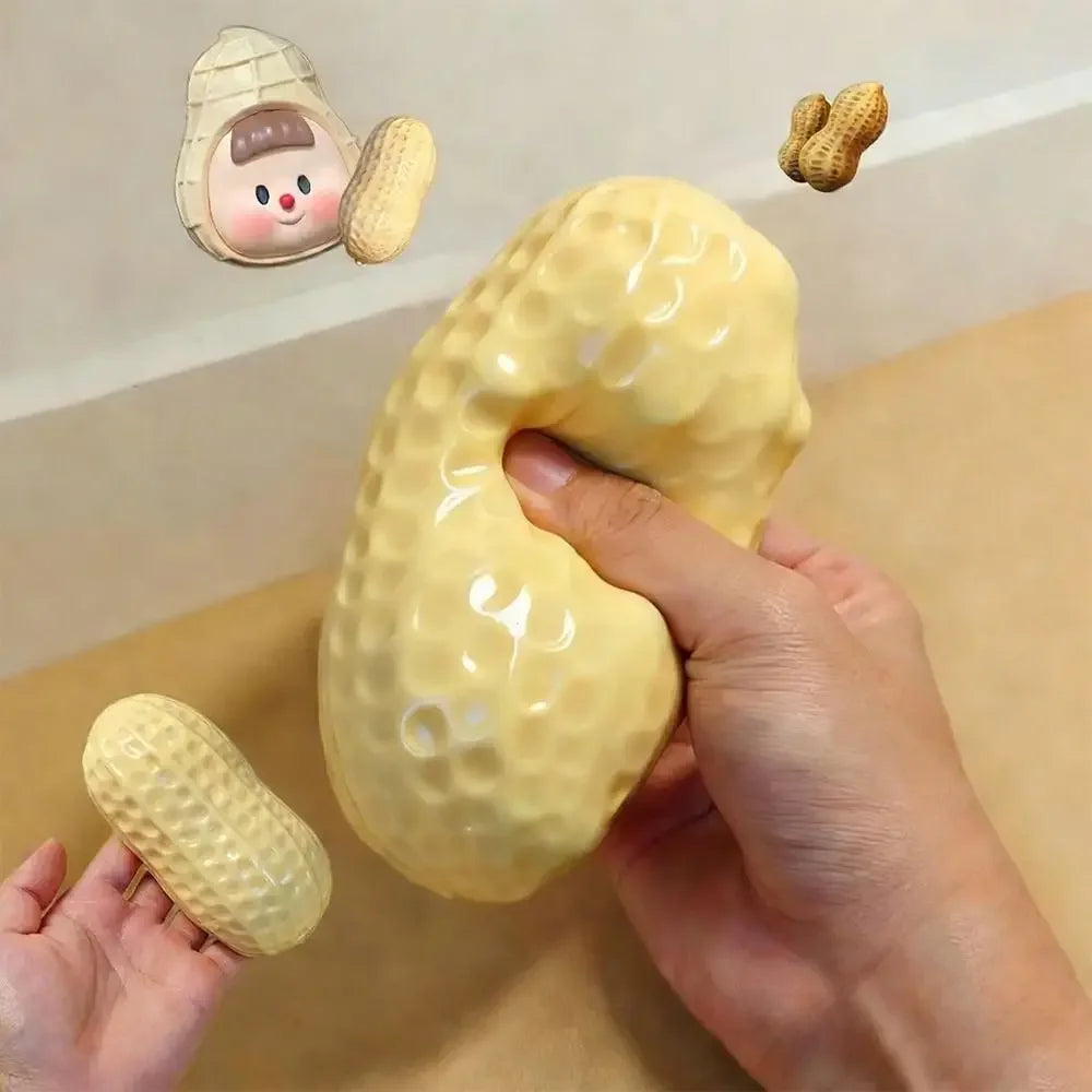 Pelota Antiestrés de Cacahuete, Pelota Blanda y Crujiente, Juguete Sensorial con Sensación Cremosa, Juguete Antiestrés ASMR para