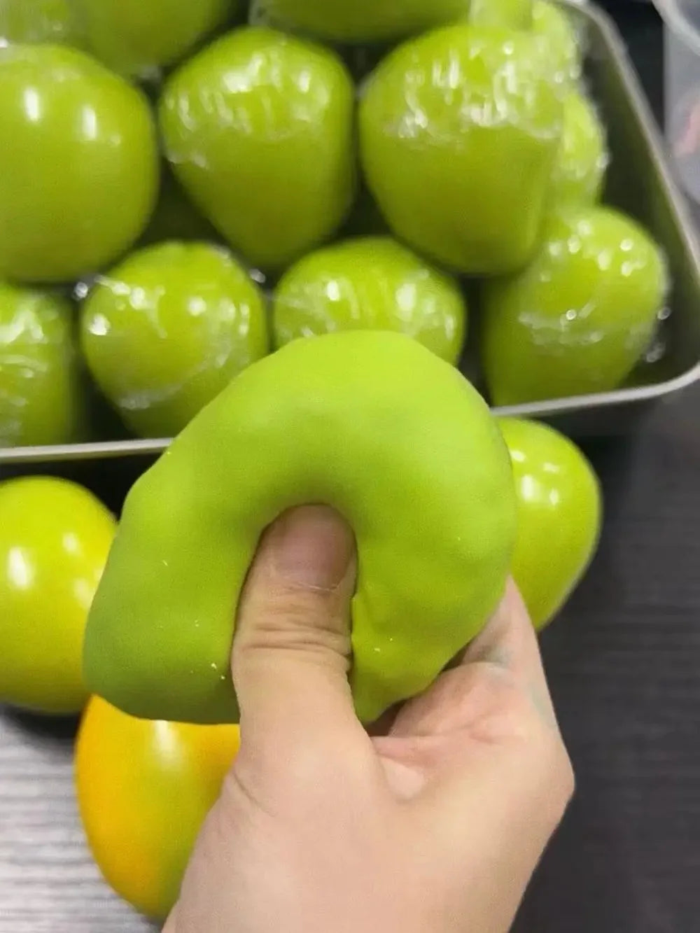 Pelota Antiestrés de Mango Crujiente Hecha a Mano, Juguete Sensorial de Mango que Cambia de Color, Pelota Antiestrés ASMR