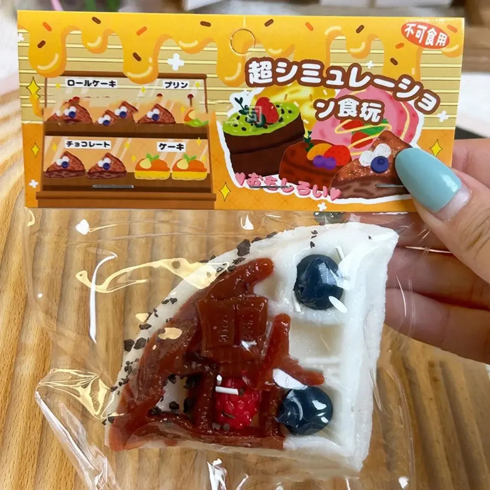 Anti-stress Slow Rising Squeeze Toy Soft Tpr Slow Rebound Toy Simulation Toast Cake Shape Stress Relief Toy Party Prank Props