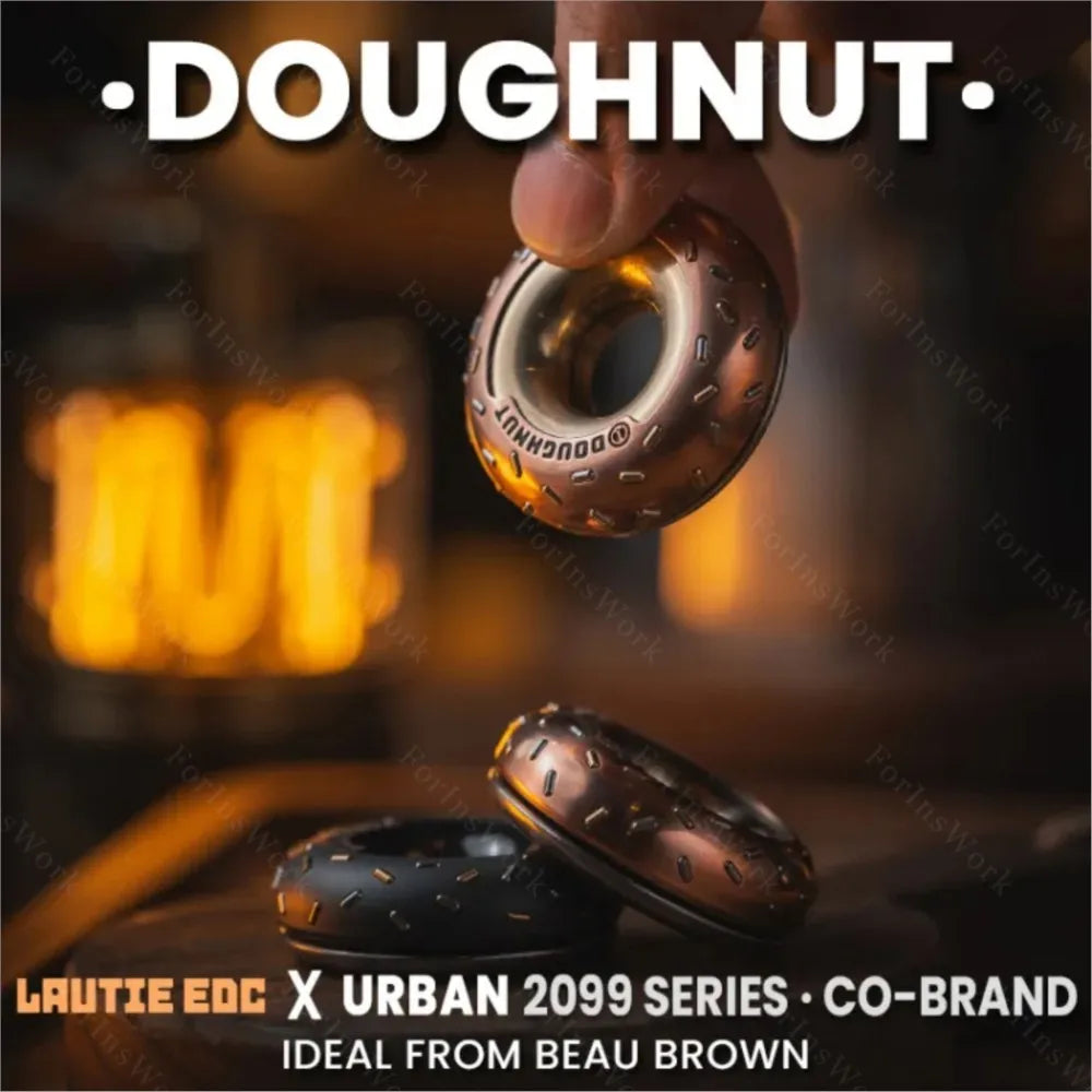 LAUTIE EDC X URBAN EDC Co-Brand “Doughnut”Fidget Spinner Metal Fidget Spinner Fidget Anti Stress Toy