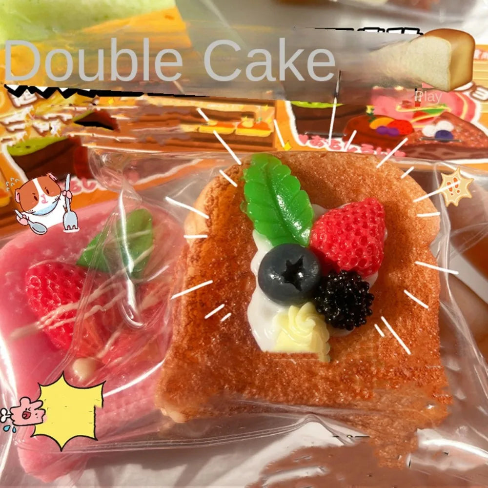 Anti-stress Slow Rising Squeeze Toy Soft Tpr Slow Rebound Toy Simulation Toast Cake Shape Stress Relief Toy Party Prank Props