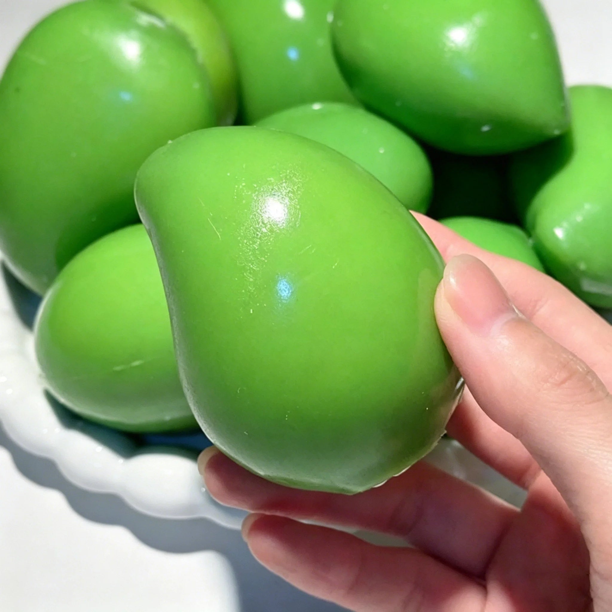 Pelota Antiestrés de Mango Crujiente Hecha a Mano, Juguete Sensorial de Mango que Cambia de Color, Pelota Antiestrés ASMR