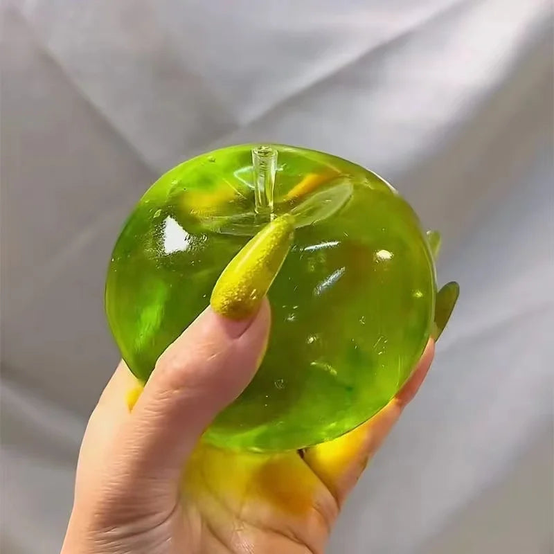 New Juguete Antiestrés De Manzana Verde En Polvo, Juguete De Apriete De Manzana De Rebote Lento, Alivia La Presión Y La Ansiedad