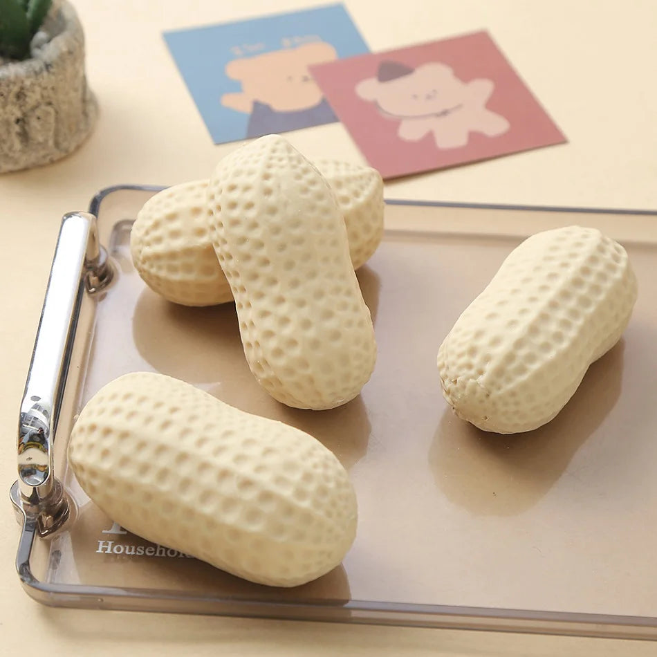 Simulation   Peanut Stress Crunchy Squeeze Squishy Toy Anti-anxiety Feel  Fun Food Decompression Toy  ASMR Sensory For Adults