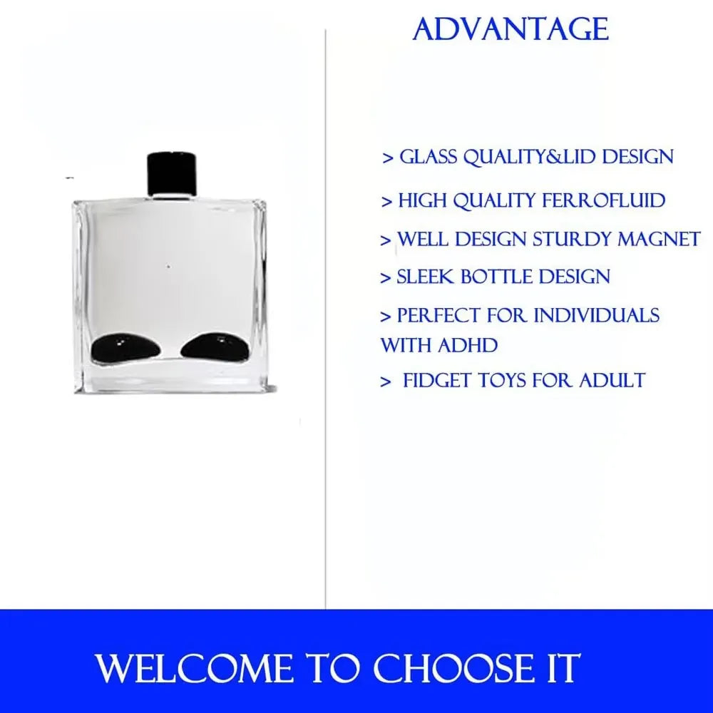 Magnetic FerroFluid Display Bottle STEM Toy Metal Funny Stress Relief Science Decompression Anti-Stress Toy for Adults & Kids