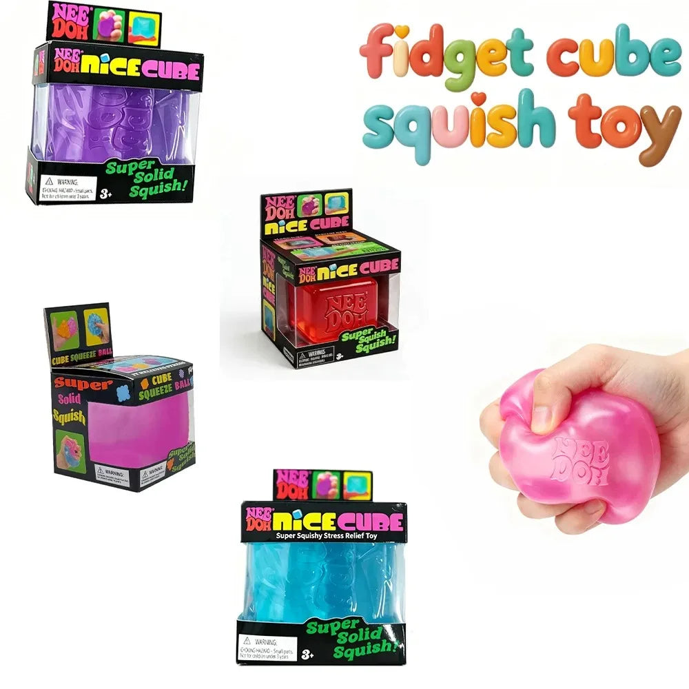 Brinquedo Sensorial Nice Cube - Cubo Antiestresse Macio para Alívio do Estresse, Super Sólido para Diversão ao Apertar