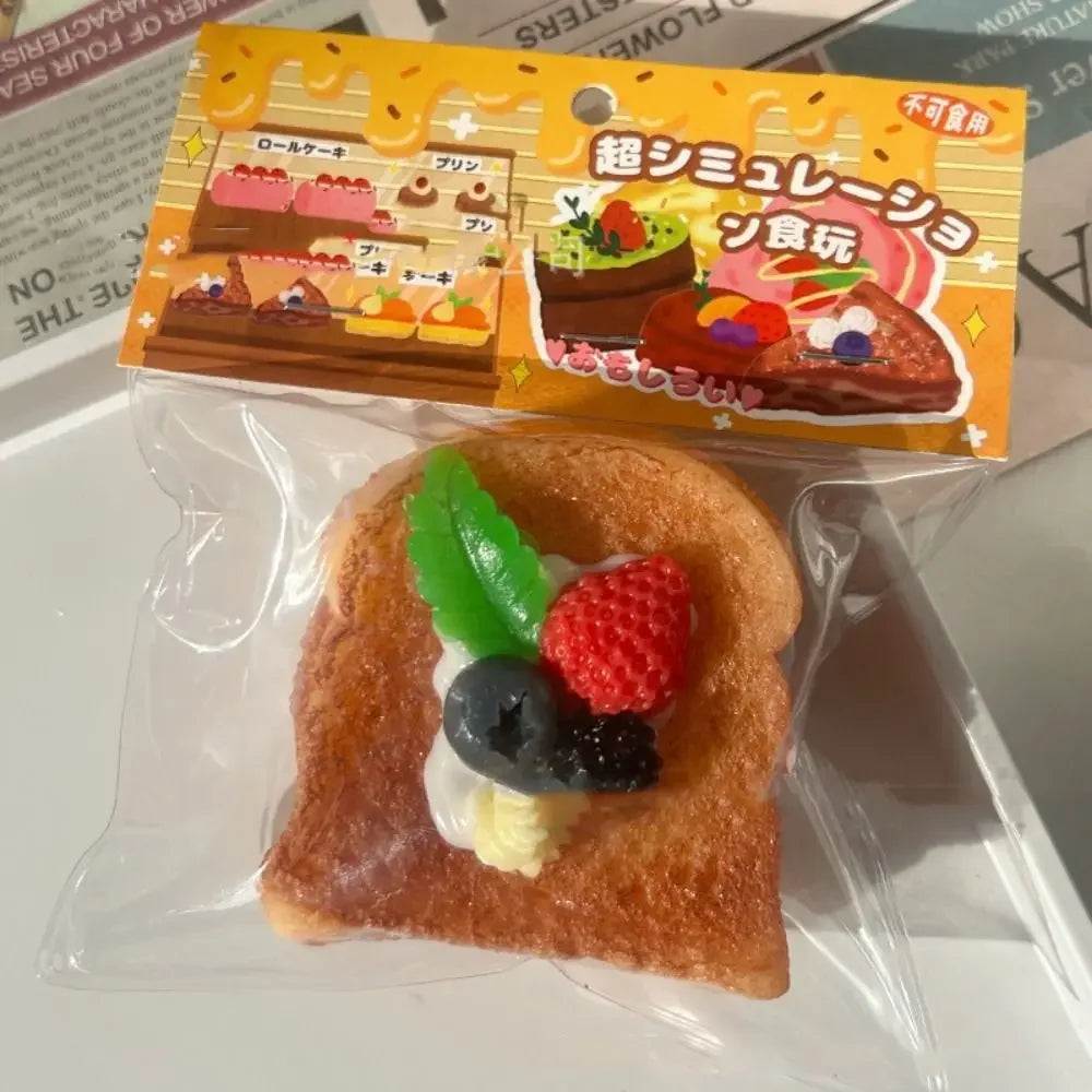 Anti-stress Slow Rising Squeeze Toy Soft Tpr Slow Rebound Toy Simulation Toast Cake Shape Stress Relief Toy Party Prank Props