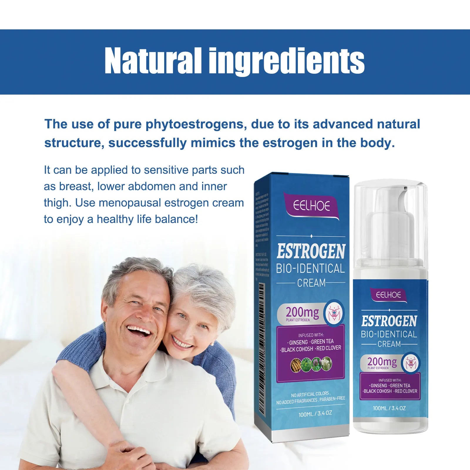 Estrogen Relief Cream for Women Reduce Fatigue Relieve Anxiety Stress Emotional Flashes Menopausal Progesterone Body Health Care