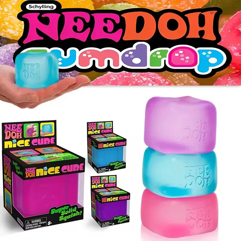 Juguete Antiestrés Schylling NeeDoh Nice Cube, Cubo Súper Sólido de Ascenso Lento, Juguete Sensorial para Aliviar la Ansiedad
