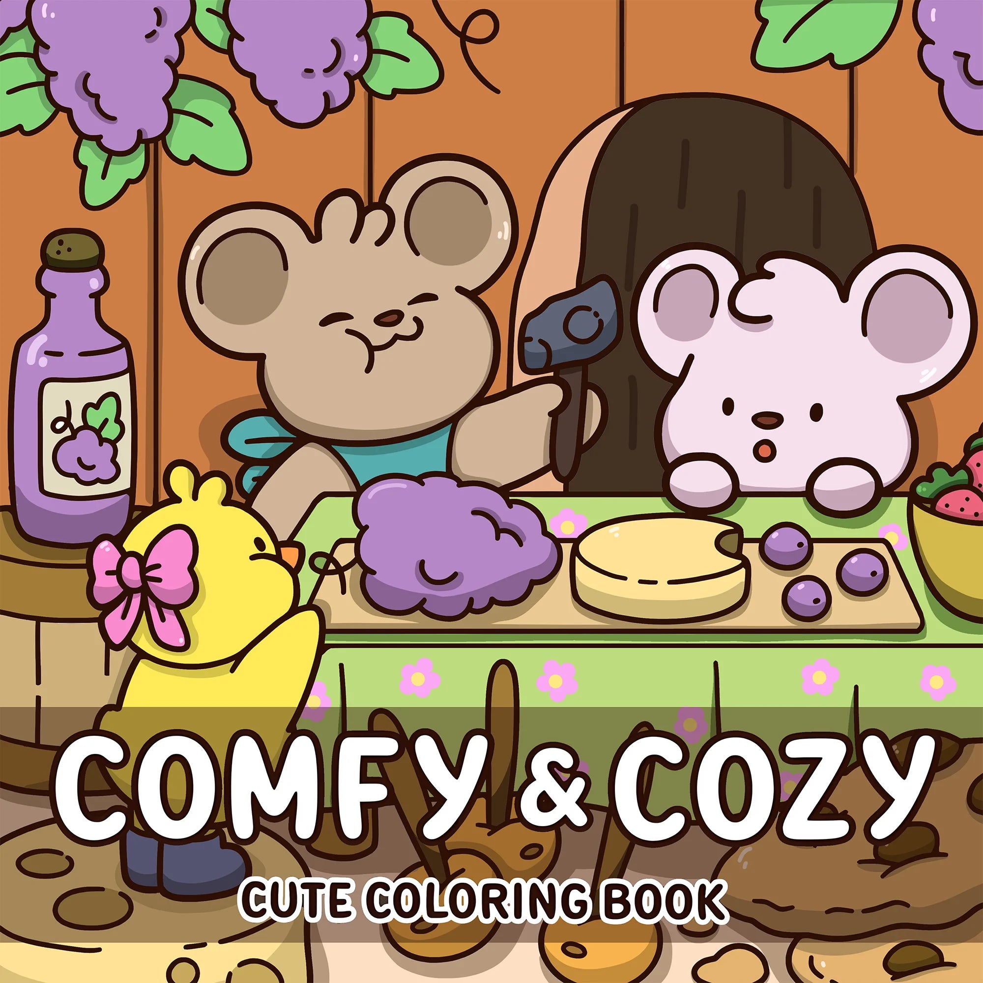 Anti Anxiety Comfy & Cozy Cute Coloring Book for Adults Stress Relief DIY Painting Drawing Art Activity Book Perfect Gift