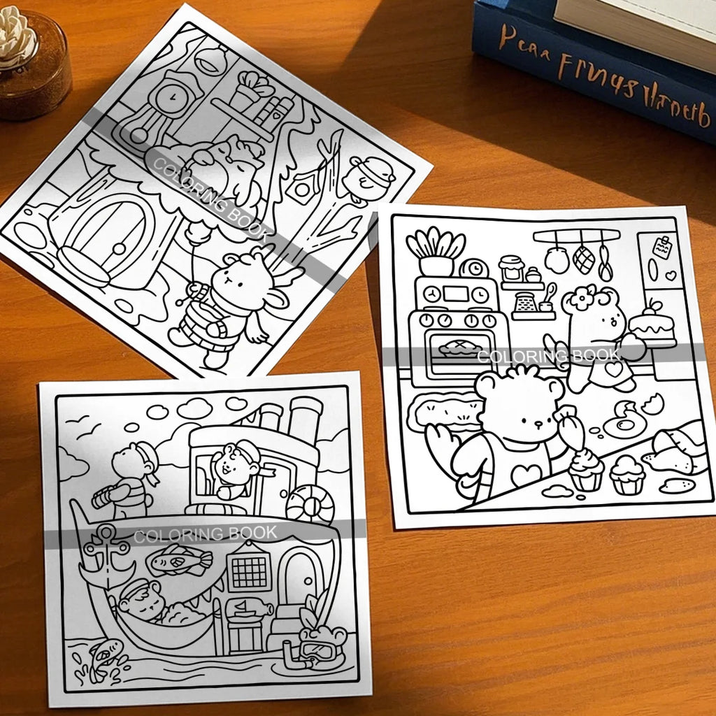Anti Anxiety Comfy & Cozy Cute Coloring Book for Adults Stress Relief DIY Painting Drawing Art Activity Book Perfect Gift