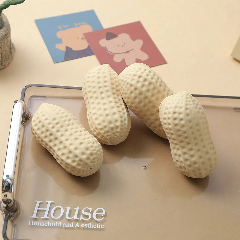 Simulation   Peanut Stress Crunchy Squeeze Squishy Toy Anti-anxiety Feel  Fun Food Decompression Toy  ASMR Sensory For Adults