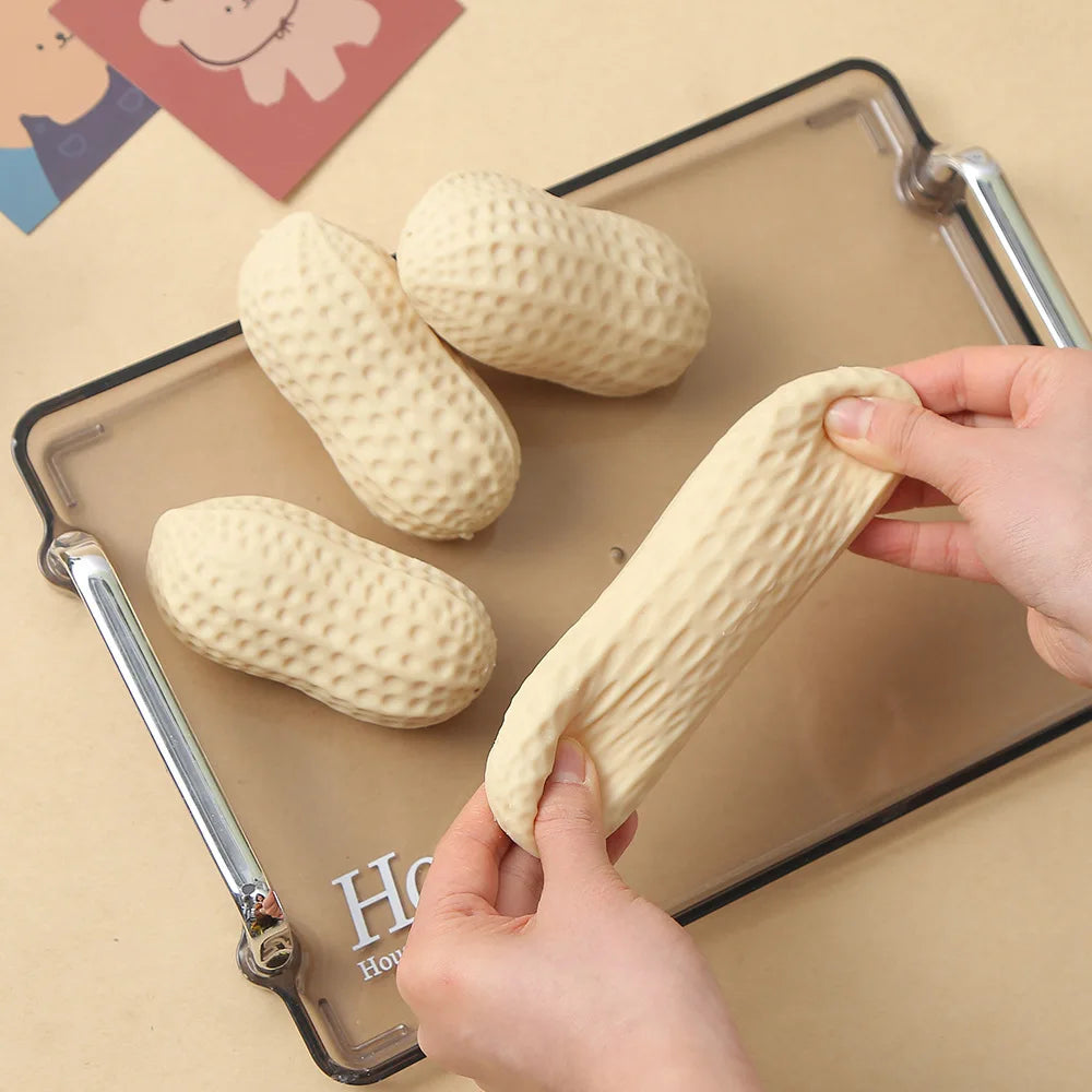 Simulation   Peanut Stress Crunchy Squeeze Squishy Toy Anti-anxiety Feel  Fun Food Decompression Toy  ASMR Sensory For Adults