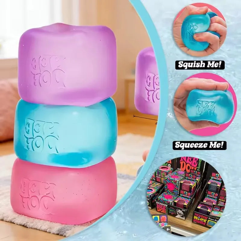 Juguete Antiestrés Schylling NeeDoh Nice Cube, Cubo Súper Sólido de Ascenso Lento, Juguete Sensorial para Aliviar la Ansiedad