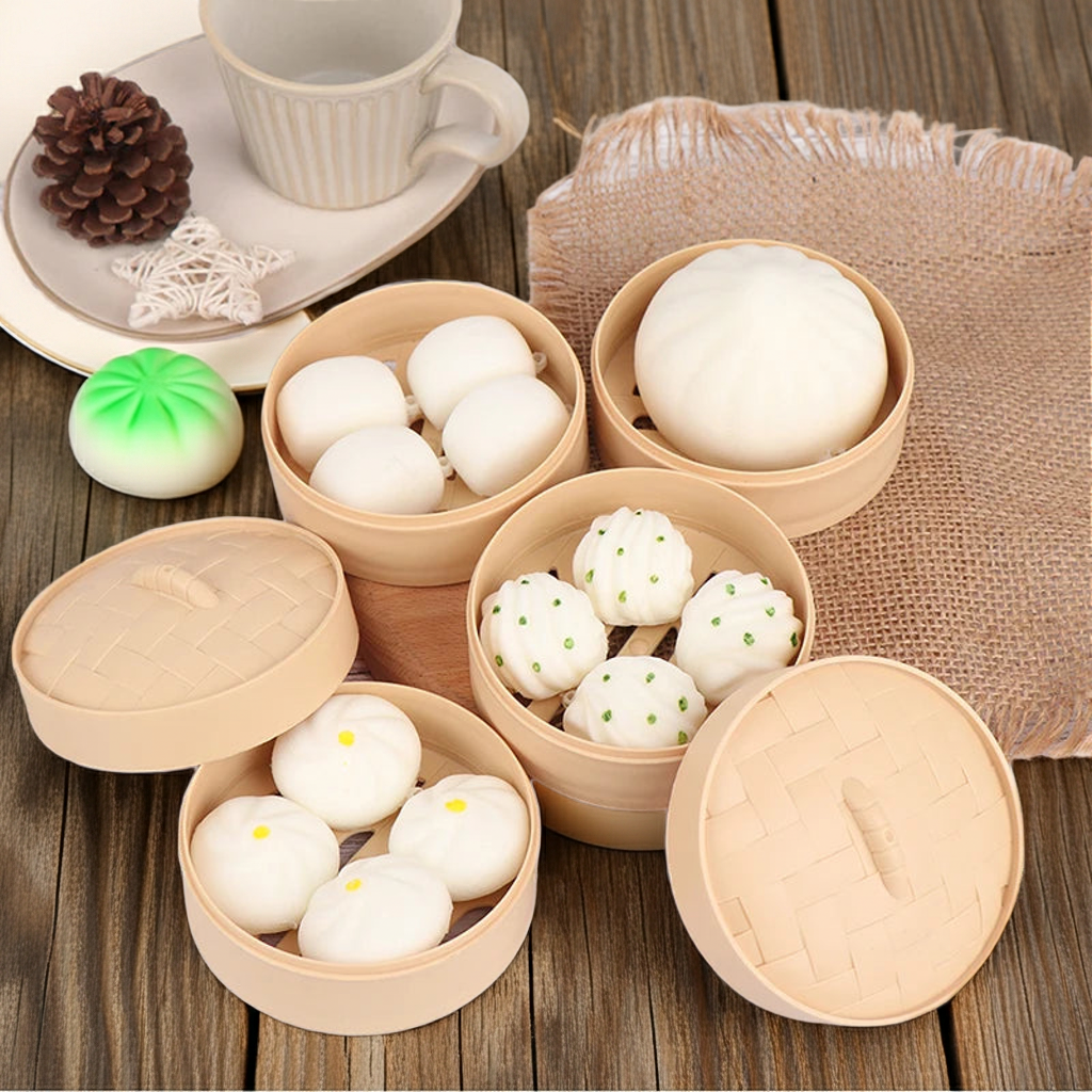 1Set Steamed Stuffed Bun Squeeze Antistress Slow Rebound Spoof Stress Relief Toy
