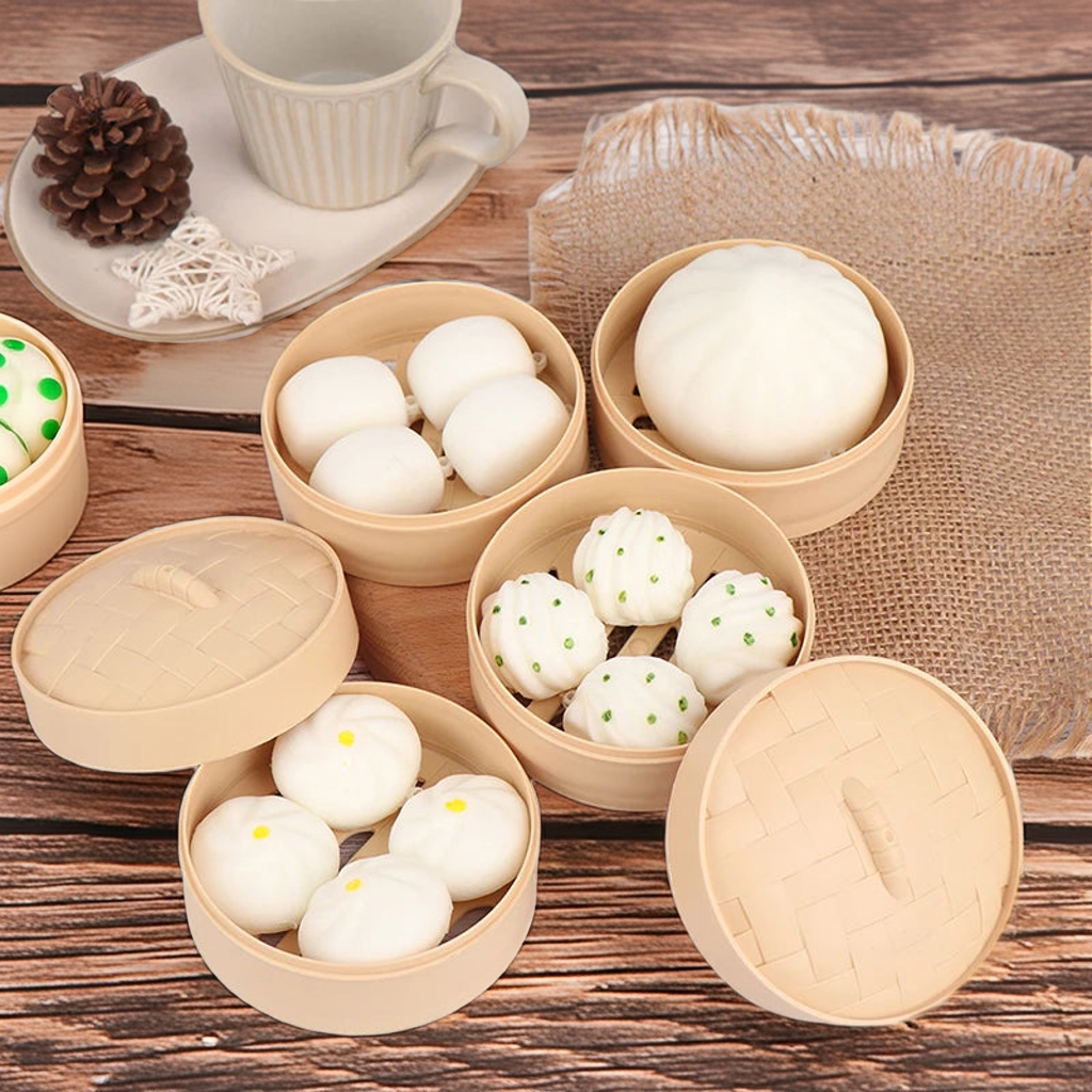 1Set Steamed Stuffed Bun Squeeze Antistress Slow Rebound Spoof Stress Relief Toy